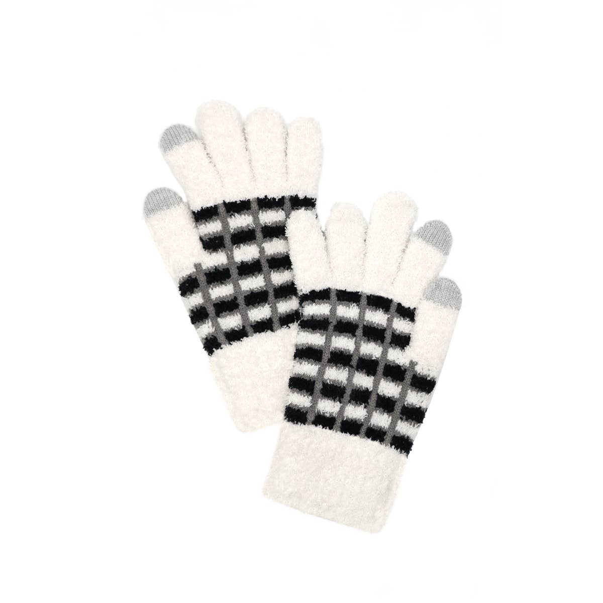 Block Stripe Pattern Smart Gloves