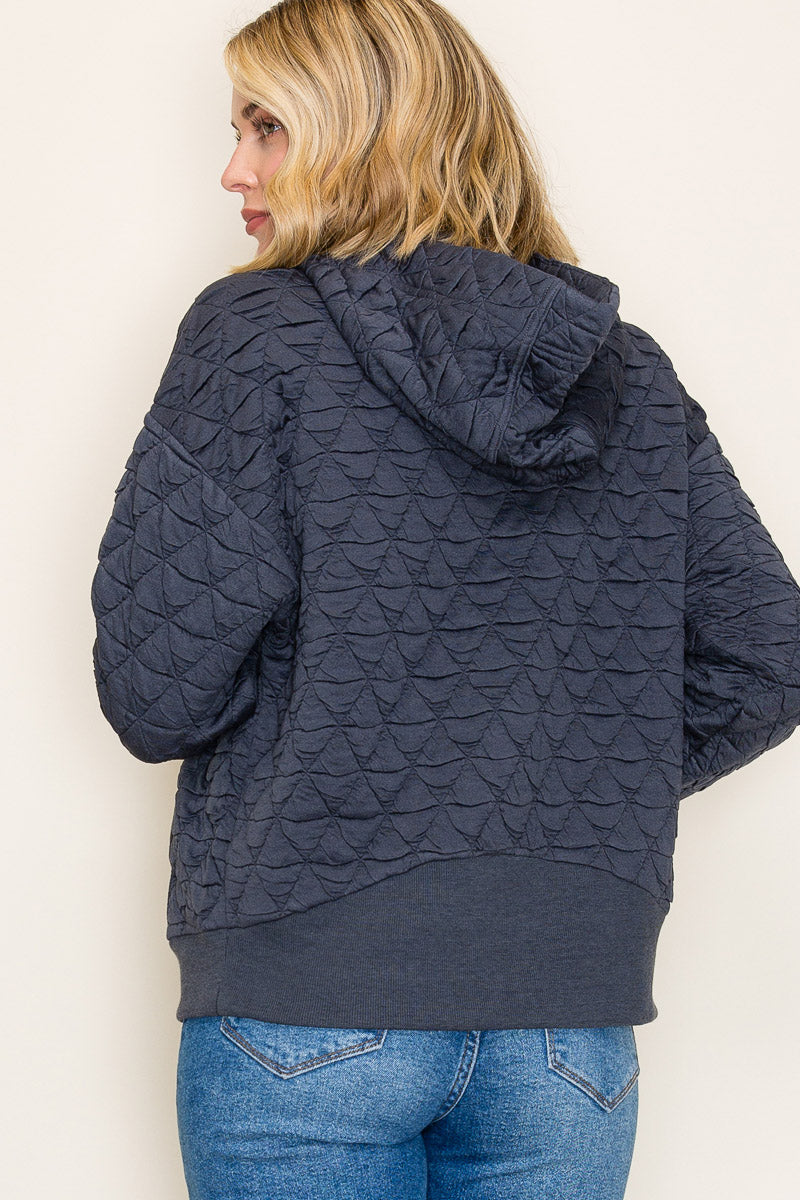 Diamond Quilted Hoodie Jacket