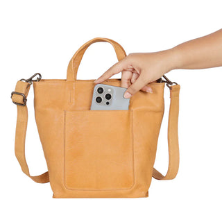 Fiona Medium Leather Crossbody - Camel