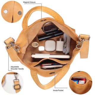 Fiona Medium Leather Crossbody - Camel