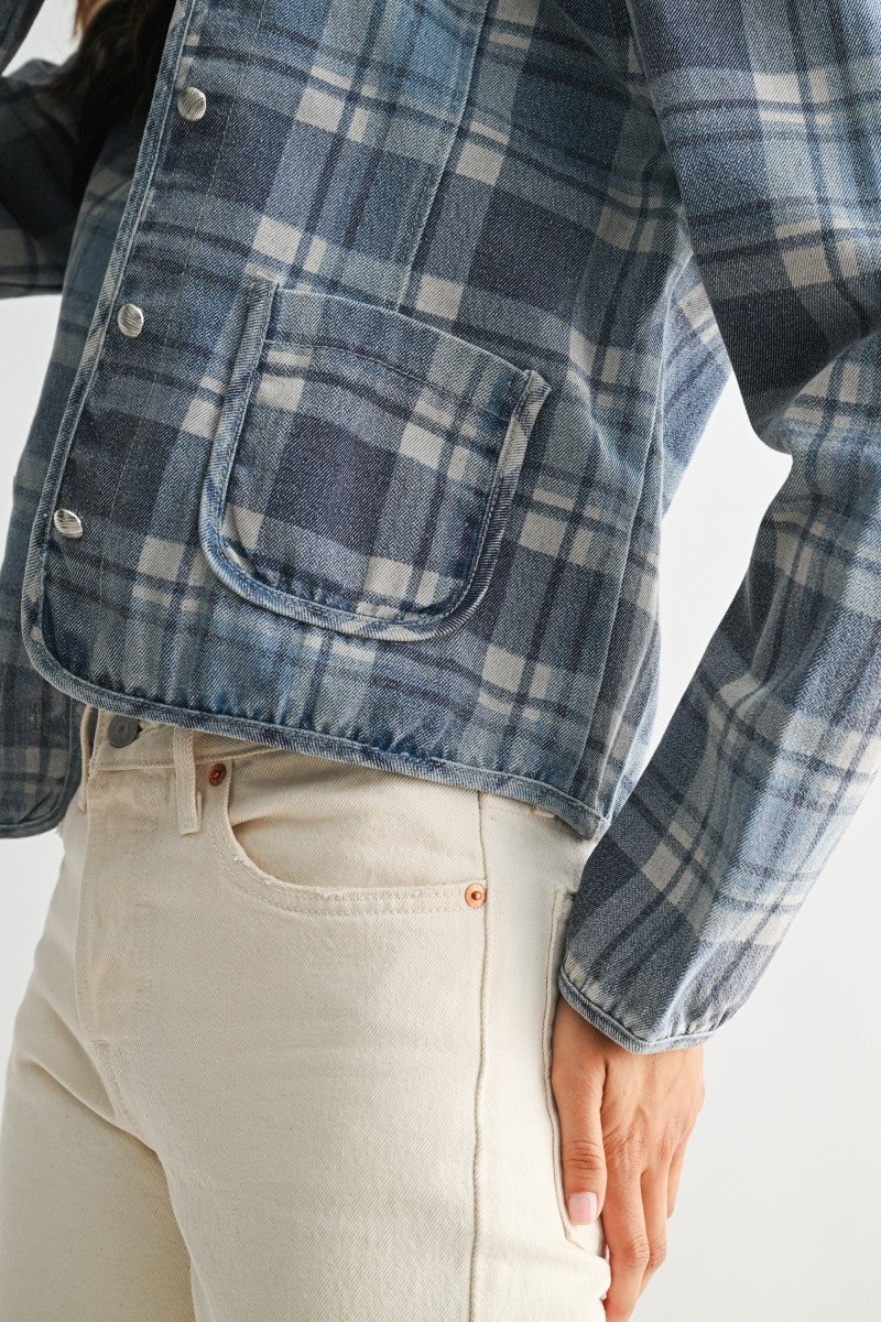 Plaid Denim Jacket