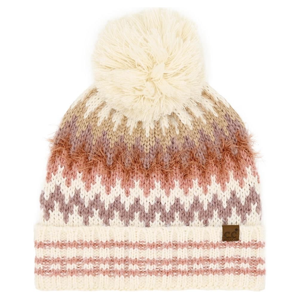 C.C. Multi Color Chevron Beanie