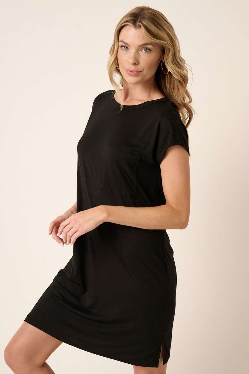 Bamboo Pocket Dolman Sleeve Mini Dress