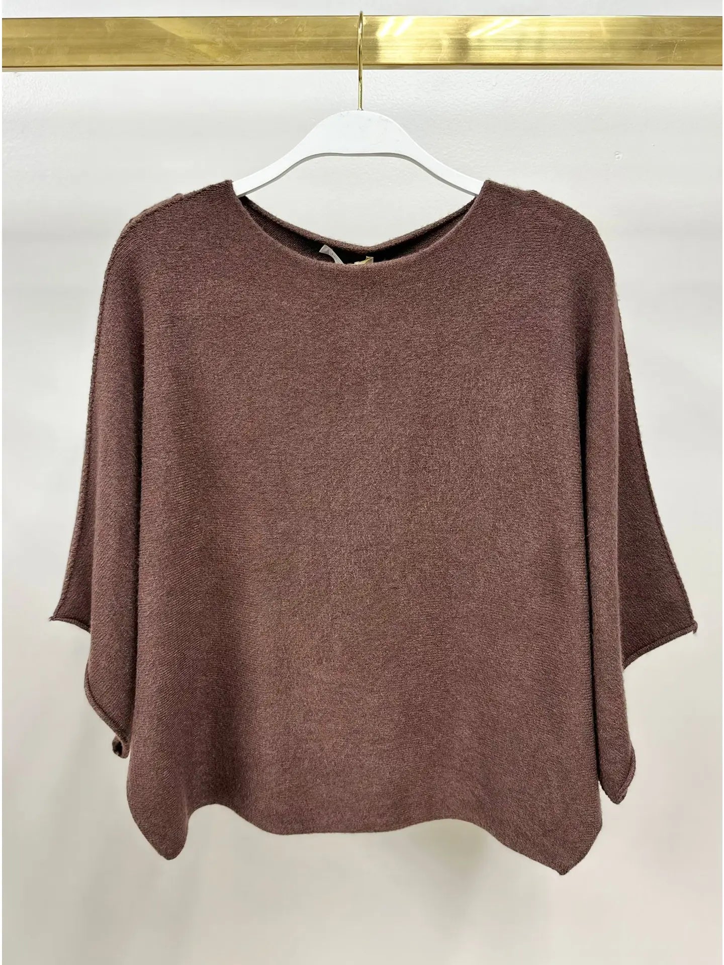 Crew Neck Batwing Sleeve Knit Top