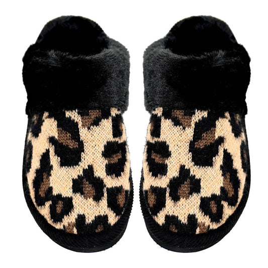 Leopard Knitted C.C Slippers