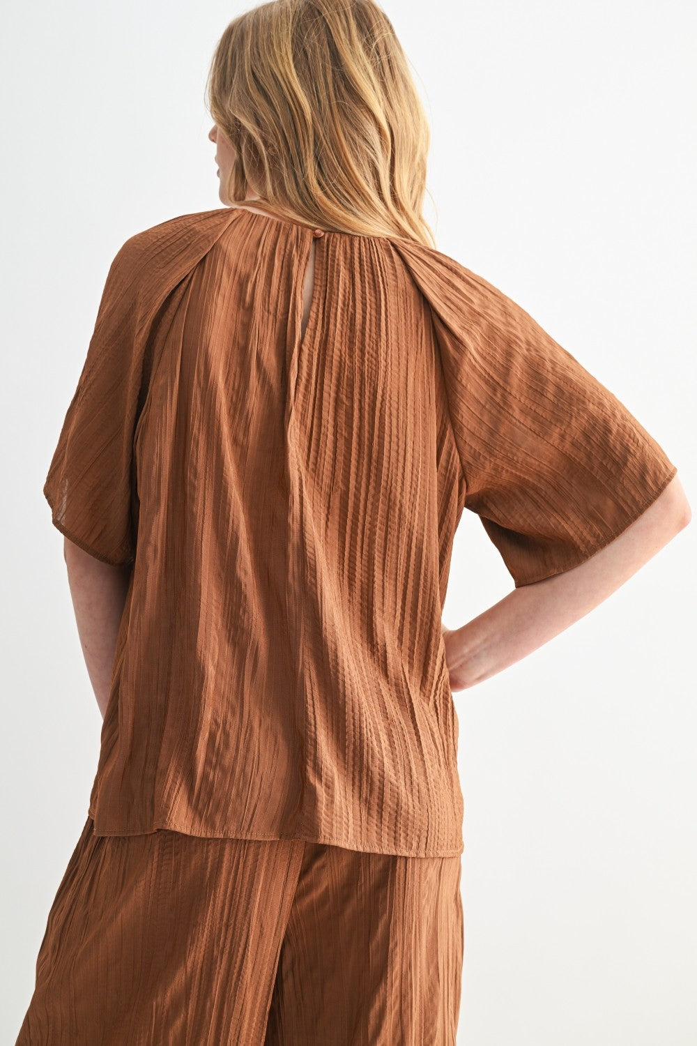 Crinkle Blouse in Copper