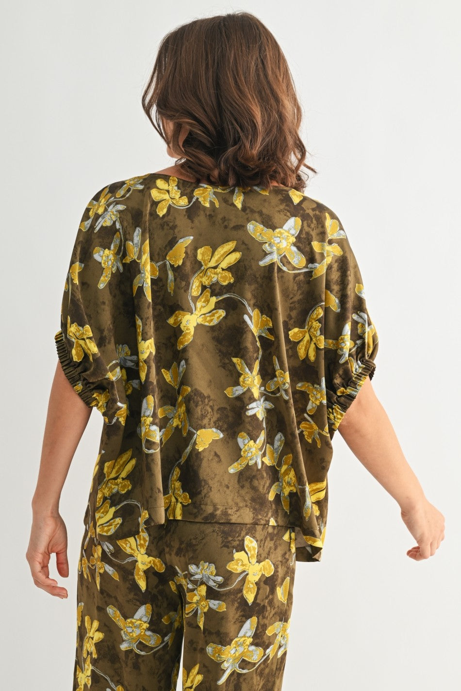 Flower Print Dolman Top