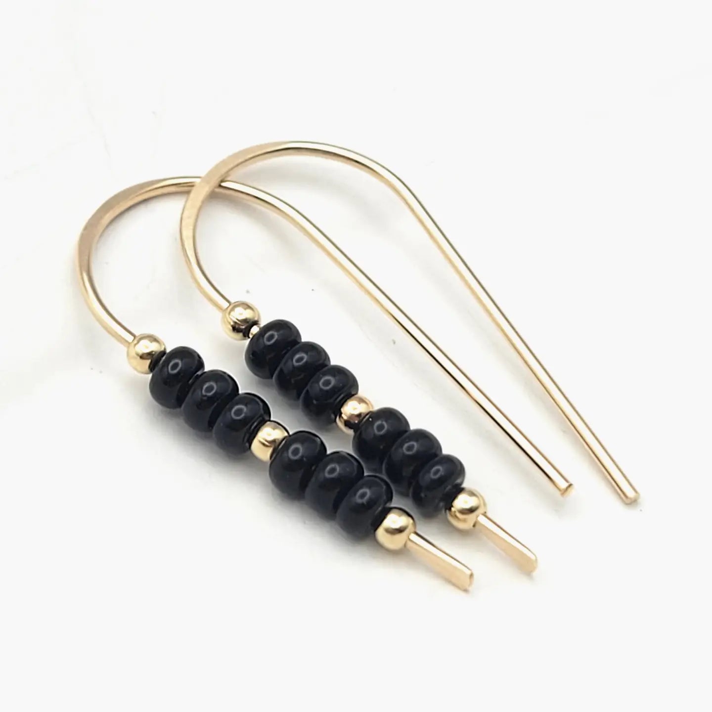 Gold & Black Threader Earrings