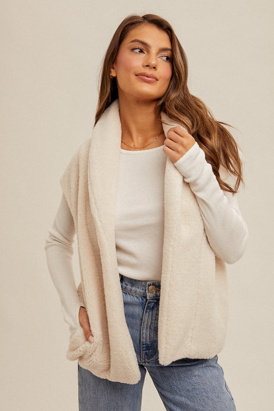 Shearling Vest with Pockets