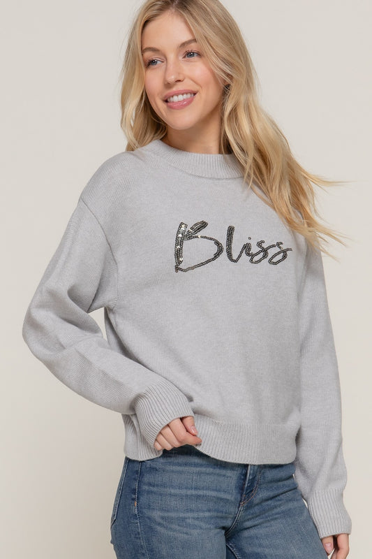 Sequin Bliss Sweater Gray