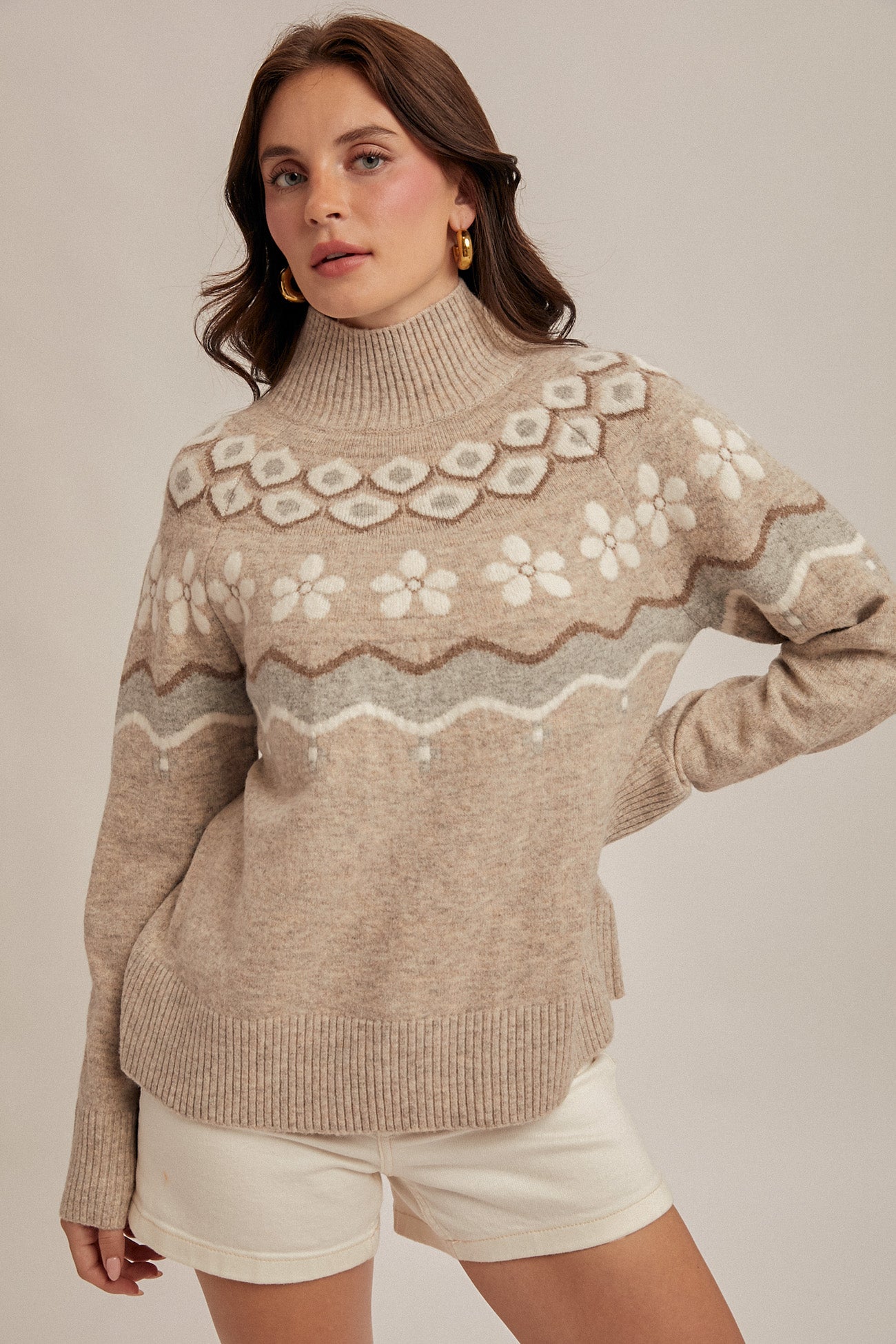 Nordic Mock Neck Sweater