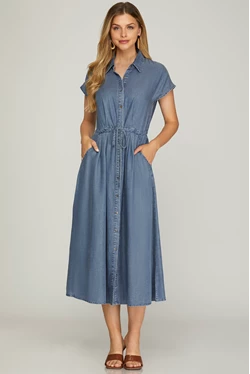 Tencel Button Down Dress