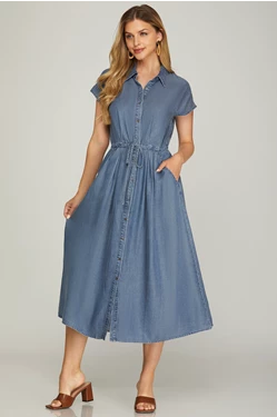 Tencel Button Down Dress