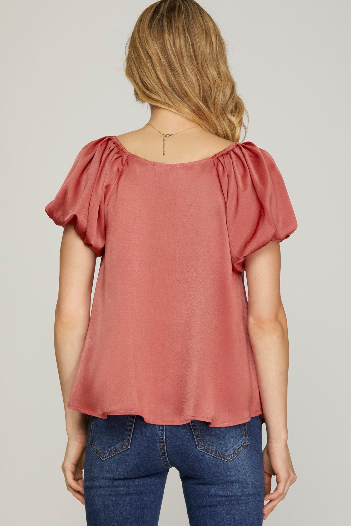 Short Puff Sleeve Blouse