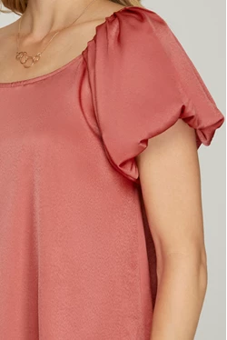 Short Puff Sleeve Blouse