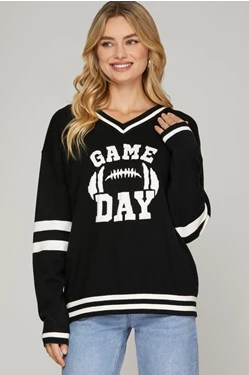 Game Day Sweater in Black