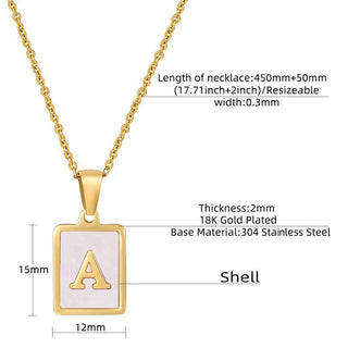 Mother of Pearl Letter Necklace