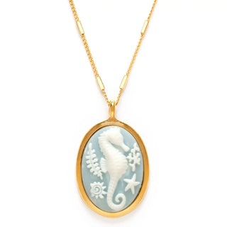 Seahorse Vintage Cameo Necklace
