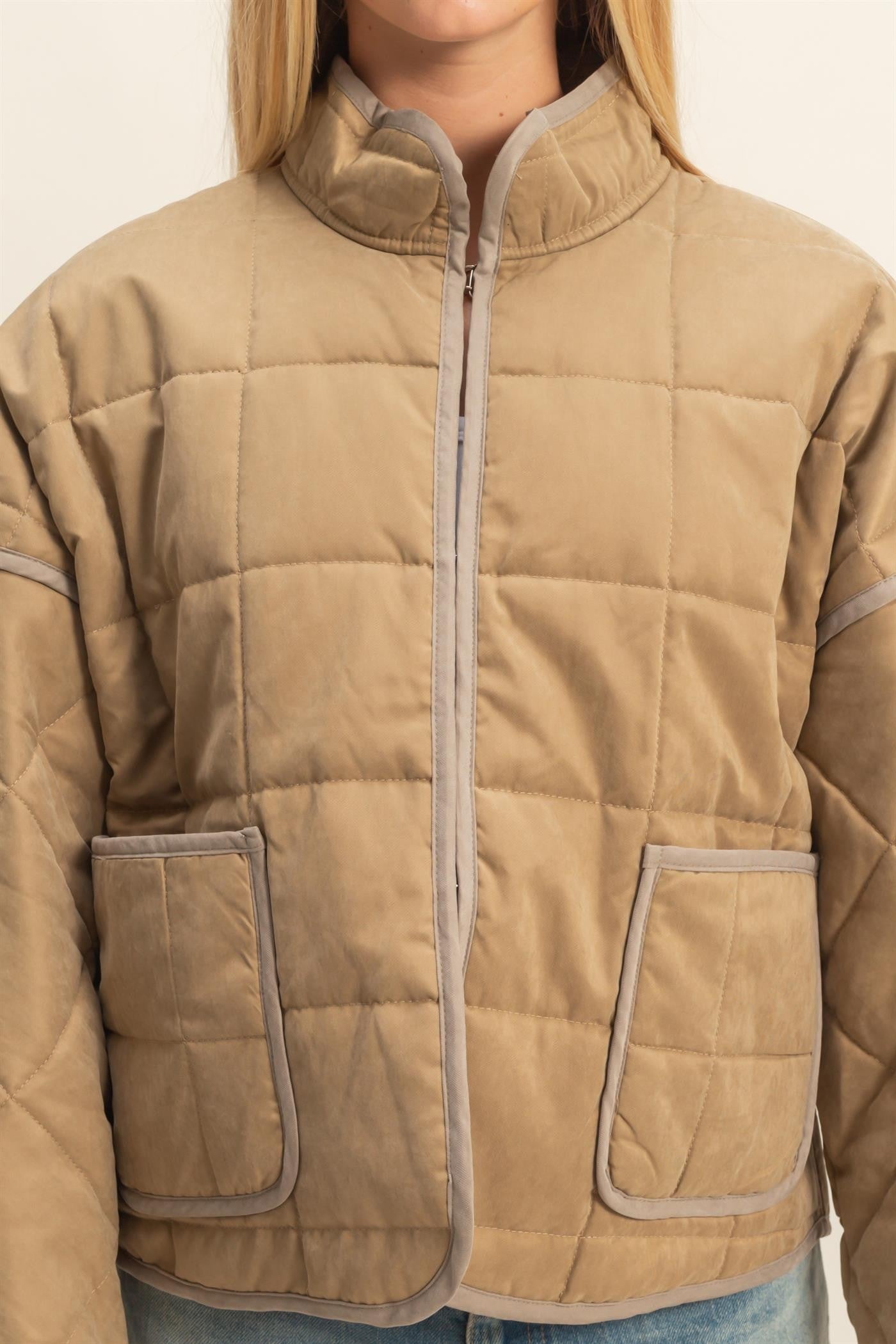 Quilted Jacket with Contrast Detail