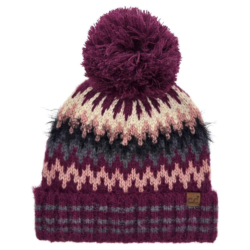 C.C. Multi Color Chevron Beanie