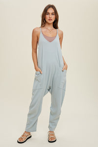 Ribbed Knit Jumpsuit in Sage