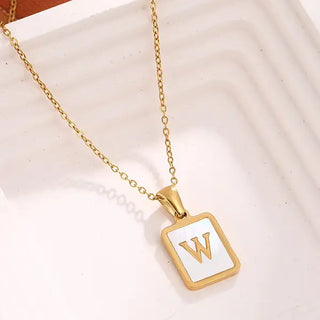 Mother of Pearl Letter Necklace