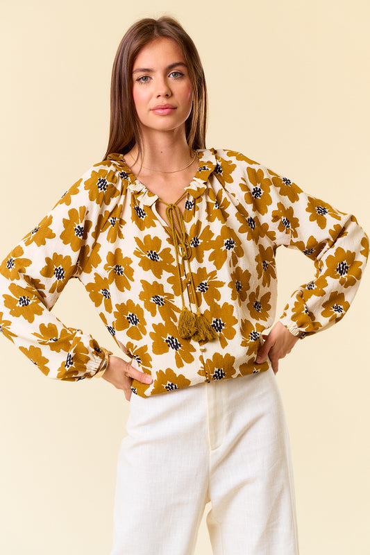 Daisy Split V-Neck Top