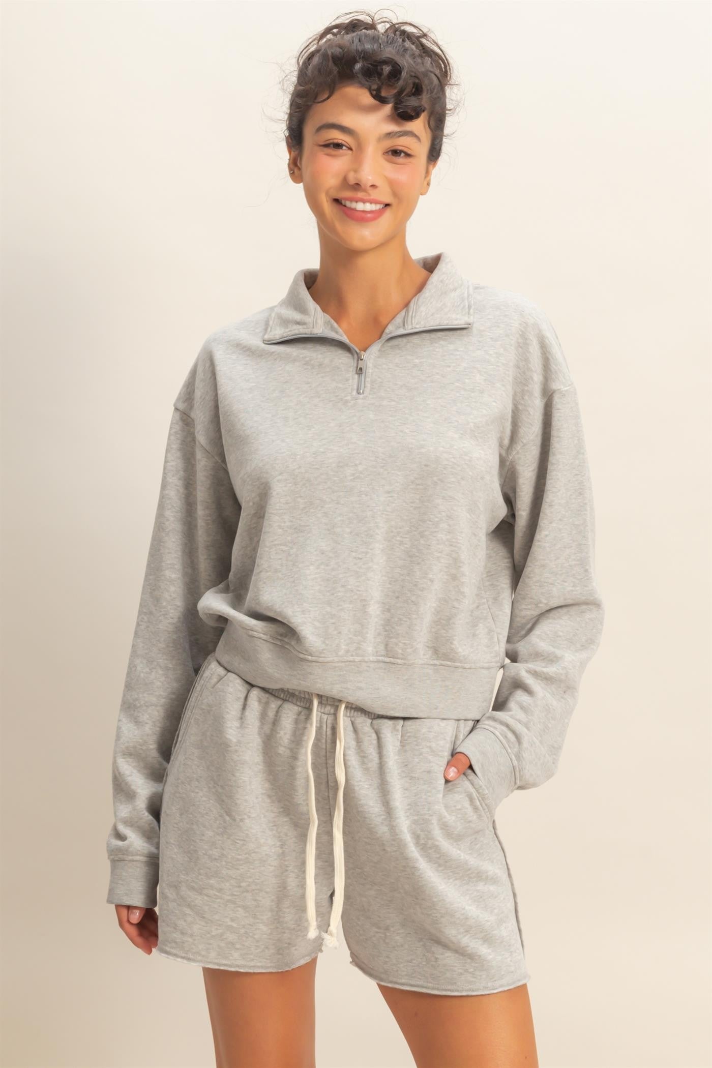 Half-zip Burnout French Terry Pullover