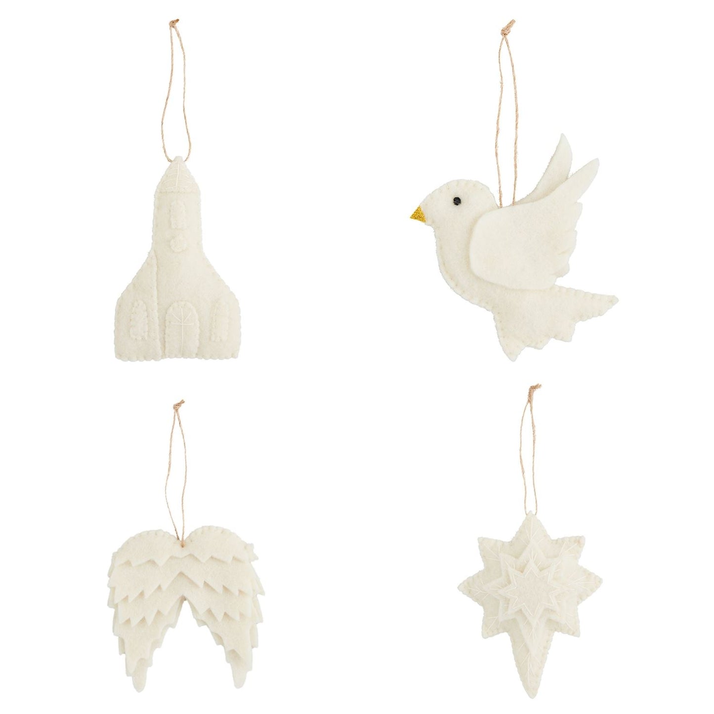 White Felt Ornament Collection