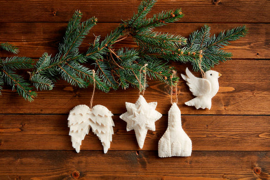 White Felt Ornament Collection