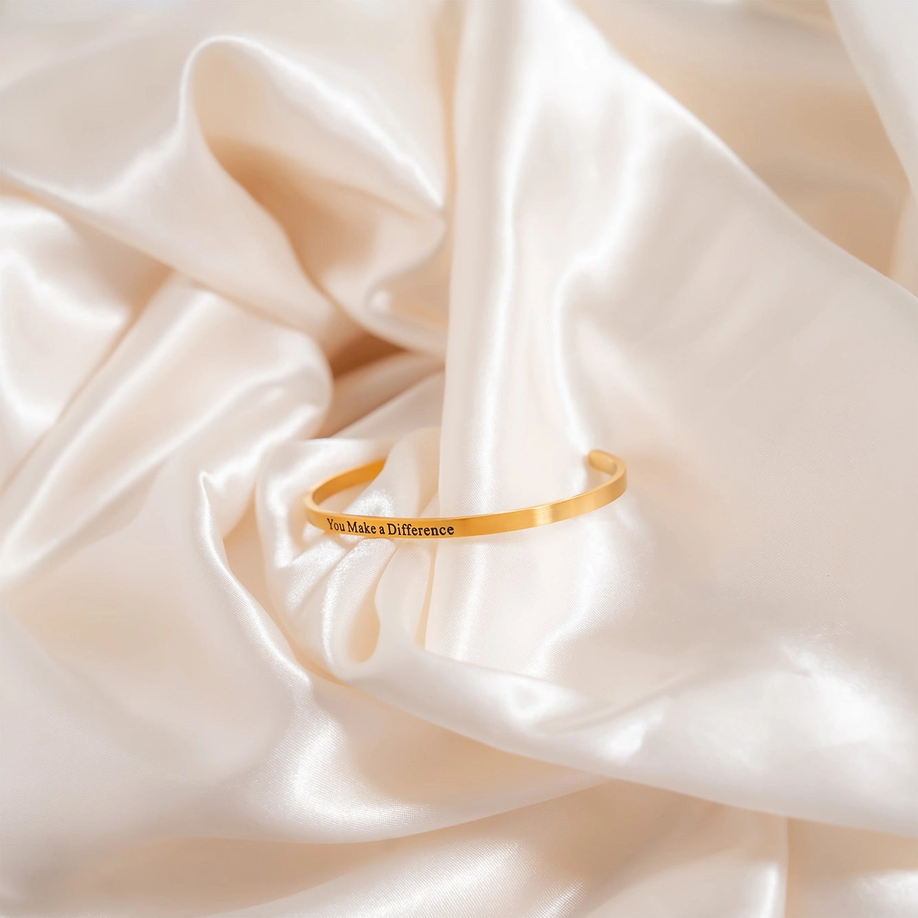 "You Make a Difference" Engraved Bangle Bracelet