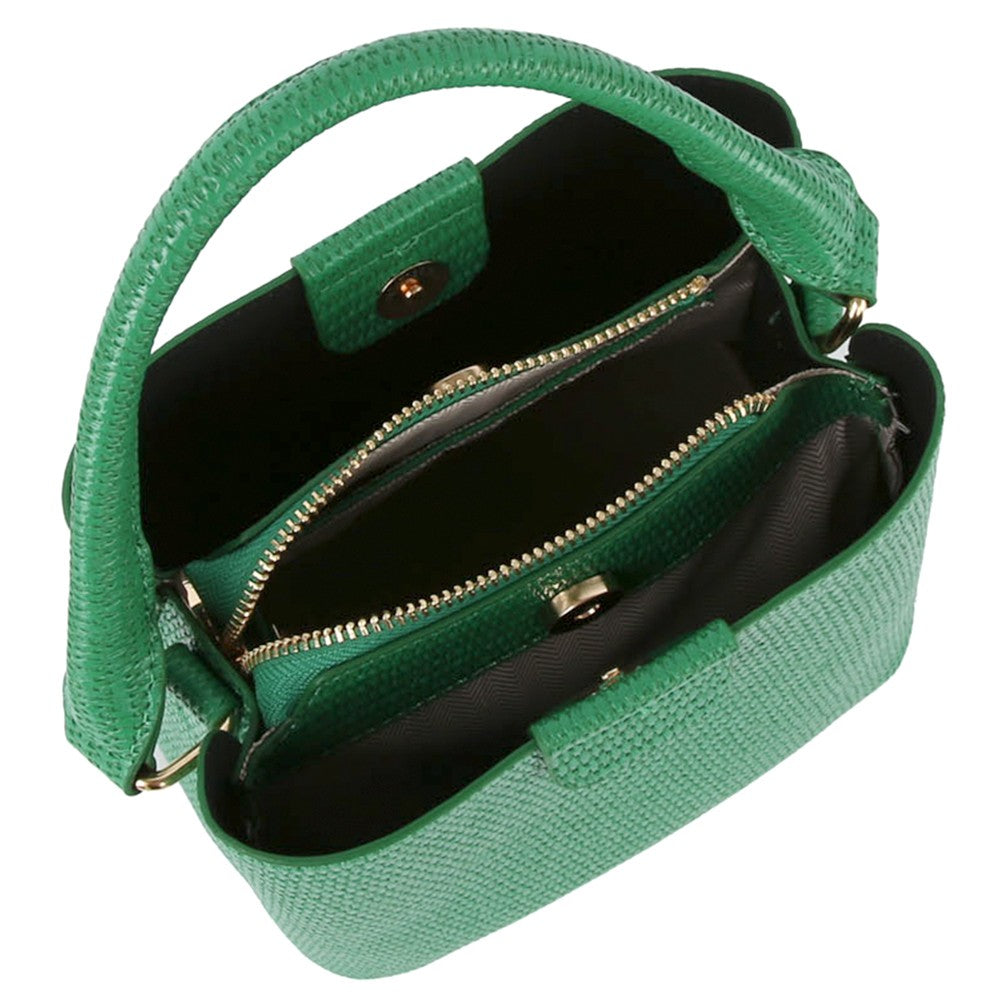 Top Handle Textured Bag in Black