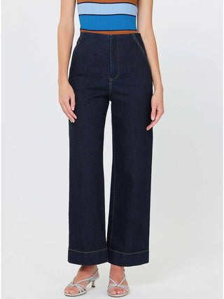 Dark Wash High Rise Wide Leg Trouser Jeans
