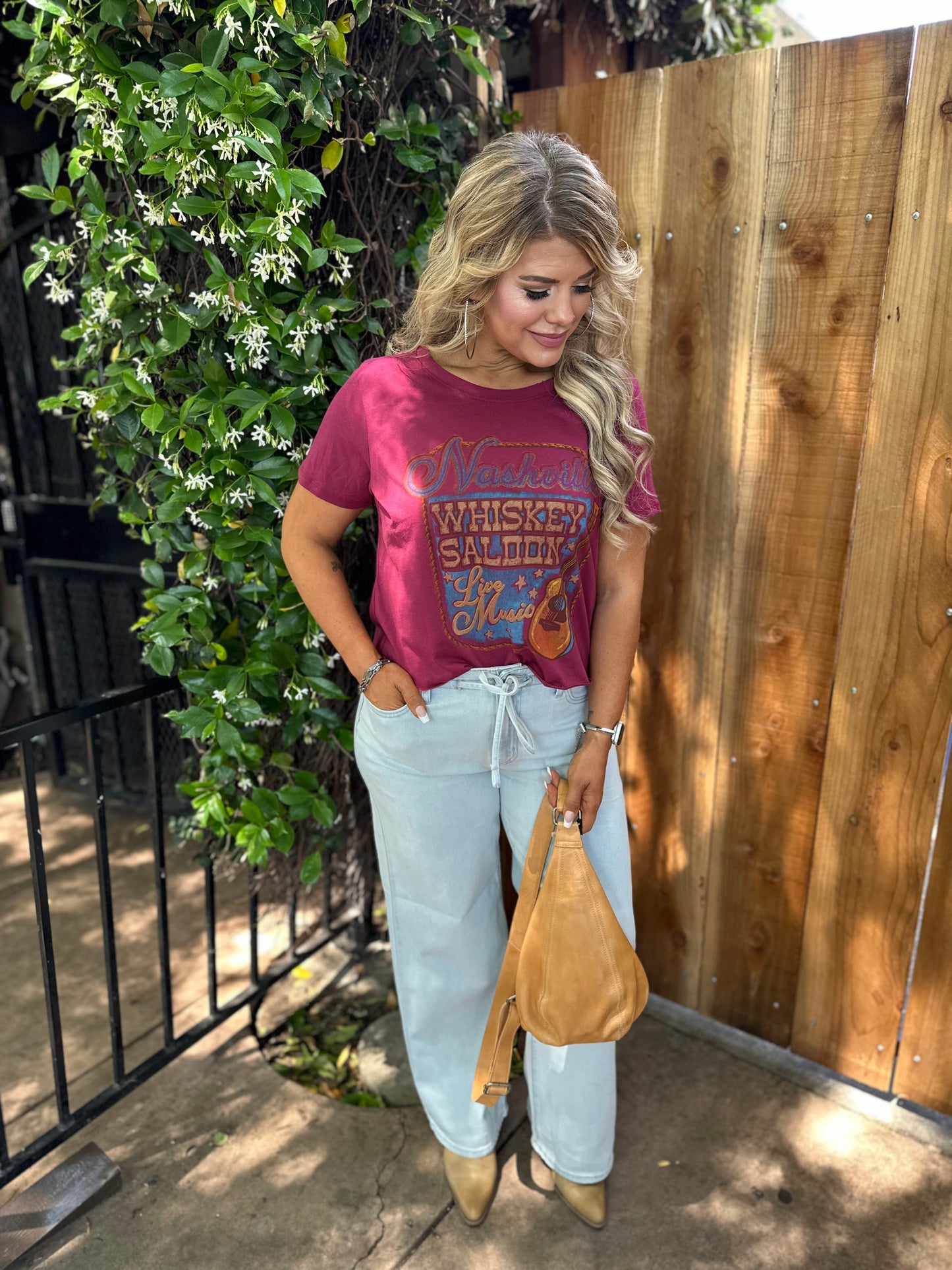 Burgundy Nashville Graphic Tee