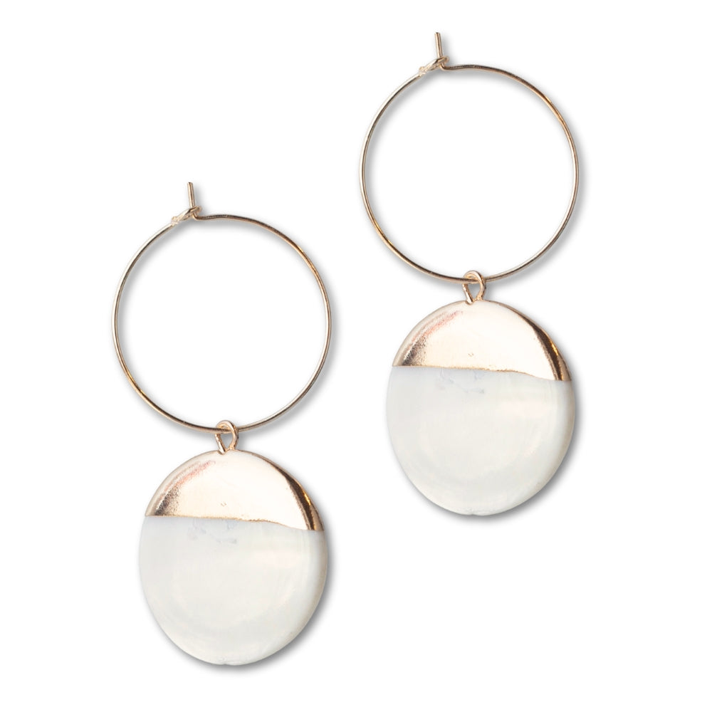 Dipped Mother of Pearl Earrings