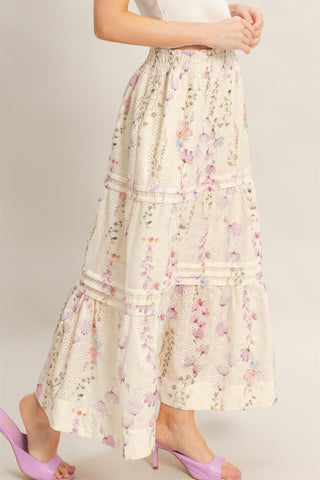 Tiered Floral Maxi Skirt