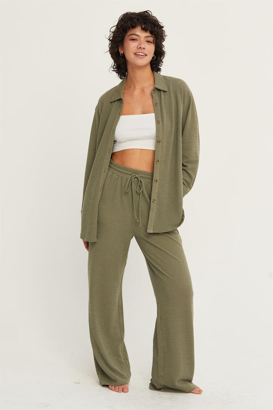 2 Piece Relaxed Fit Set in Olive