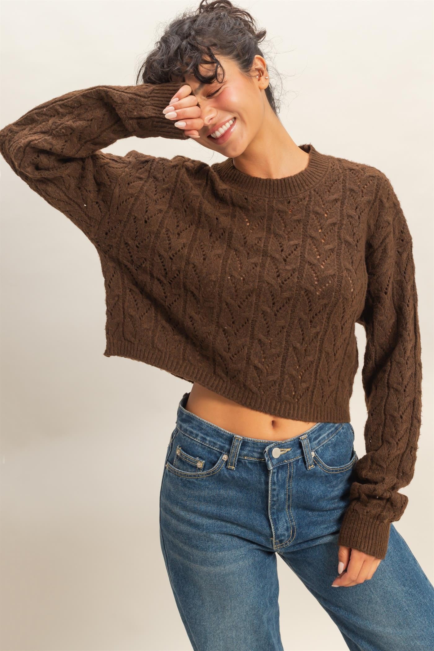 Lightweight Cable Knit Sweater