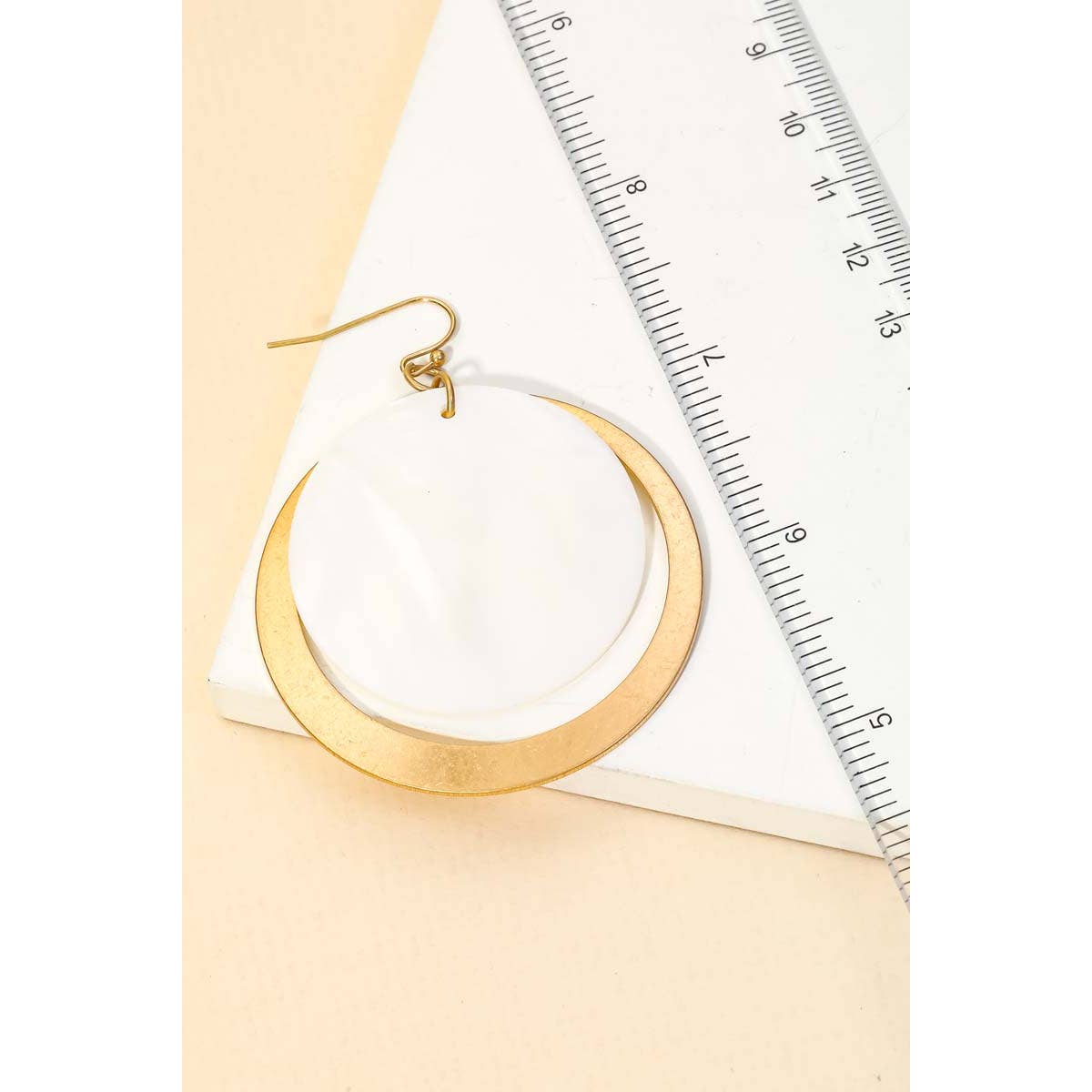 Flat Disc Layered Circle Drop Earrings