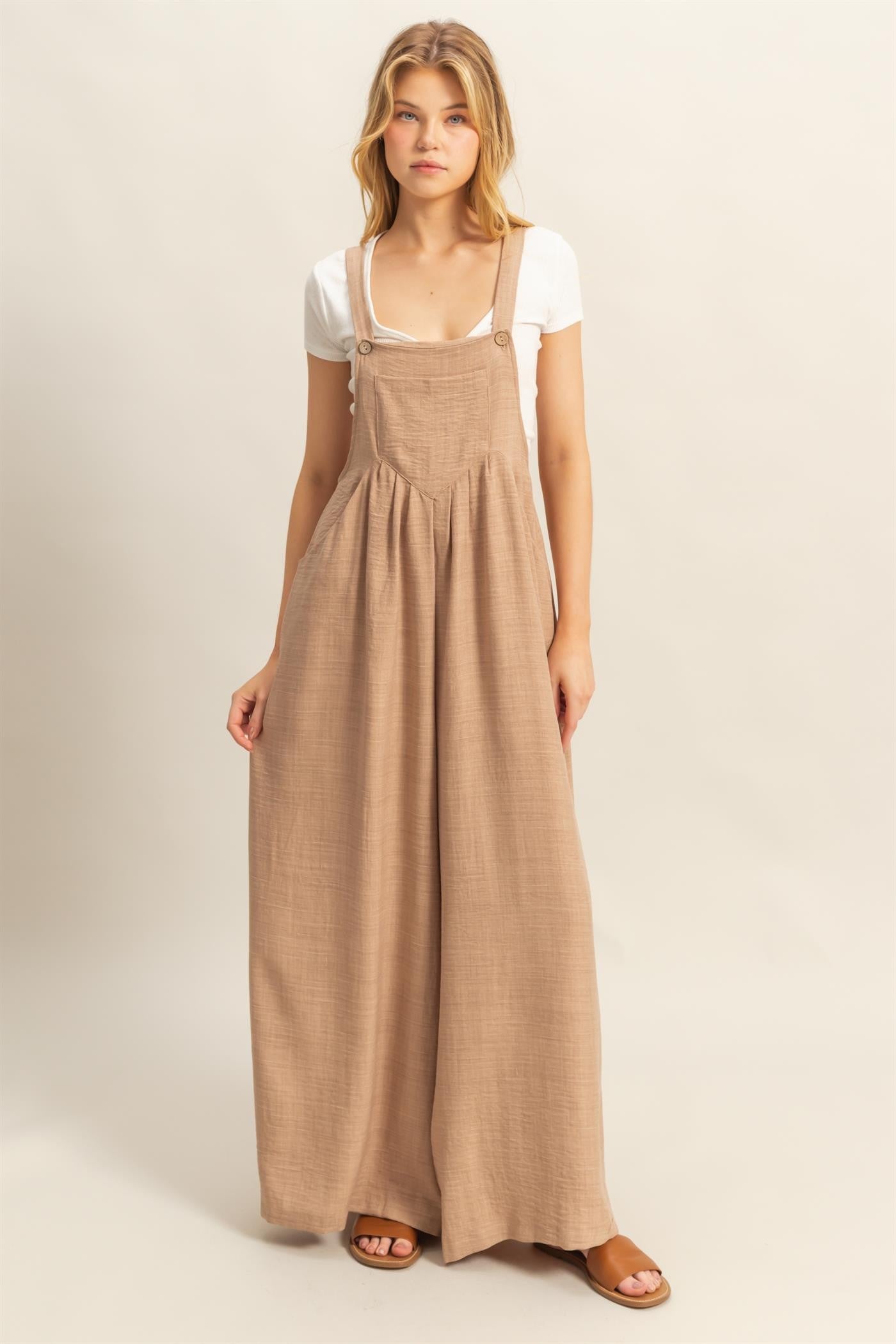 Flowy Jumpsuit in Tan