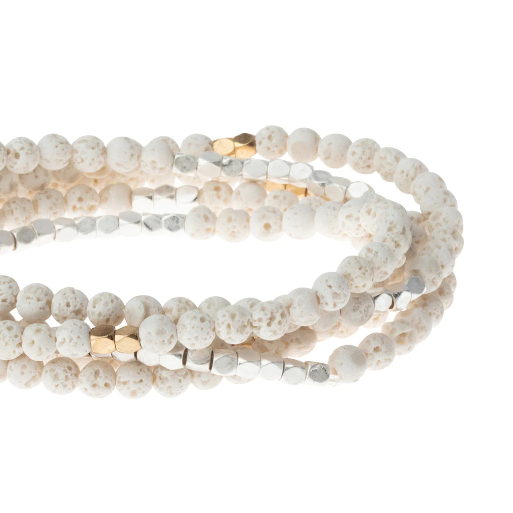 Stone Wrap Bracelet - White Lava Stone