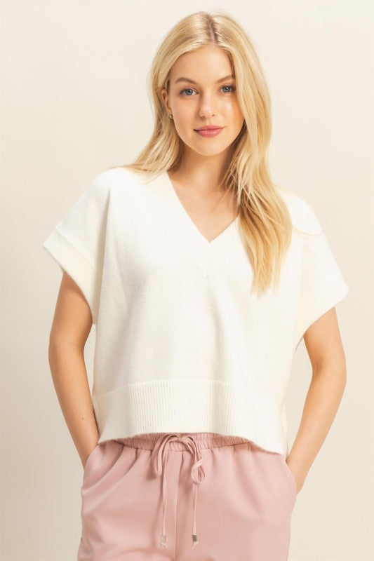 Oversized V-neck Sweater Vest