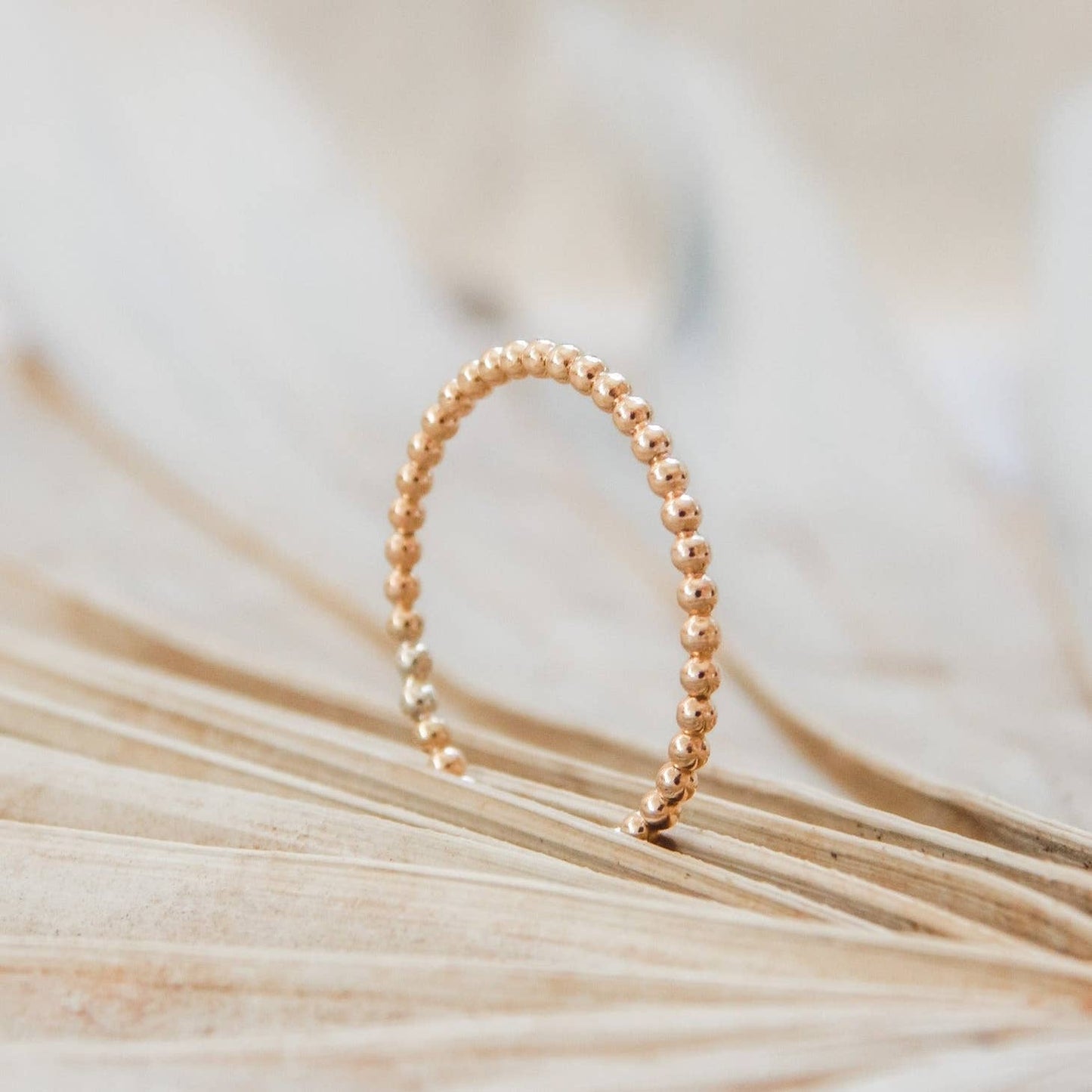 Beaded Stacking Ring in Gold