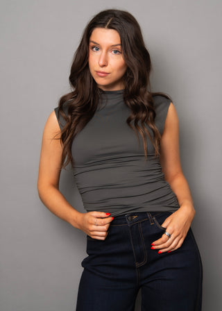 Second Skin Extended Sleeve Funnel Neck Top