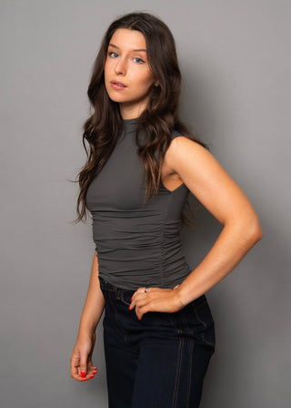 Second Skin Extended Sleeve Funnel Neck Top