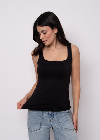 Signature Second Skin Tank Top in Black