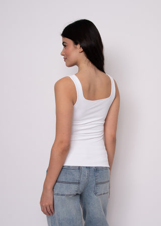 Signature Second Skin Tank Top in White