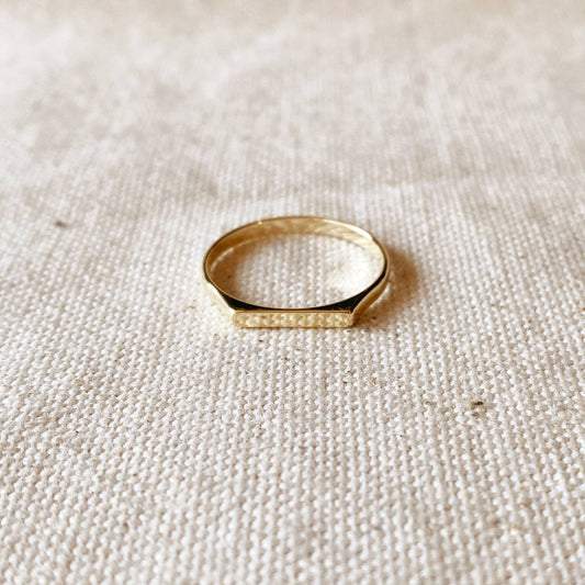 18k Gold Filled Flat Top Ring