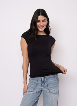 Brida Second Skin Low Back Top in Black