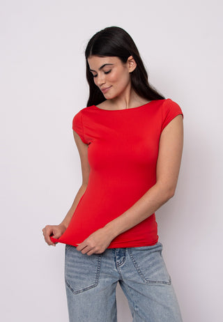 Brida Second Skin Low Back Top in Cherry